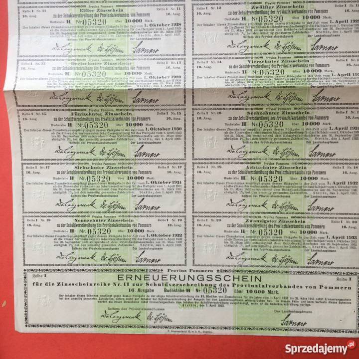 764 Papiery Wartościowe 10000 Marek Szczecin
