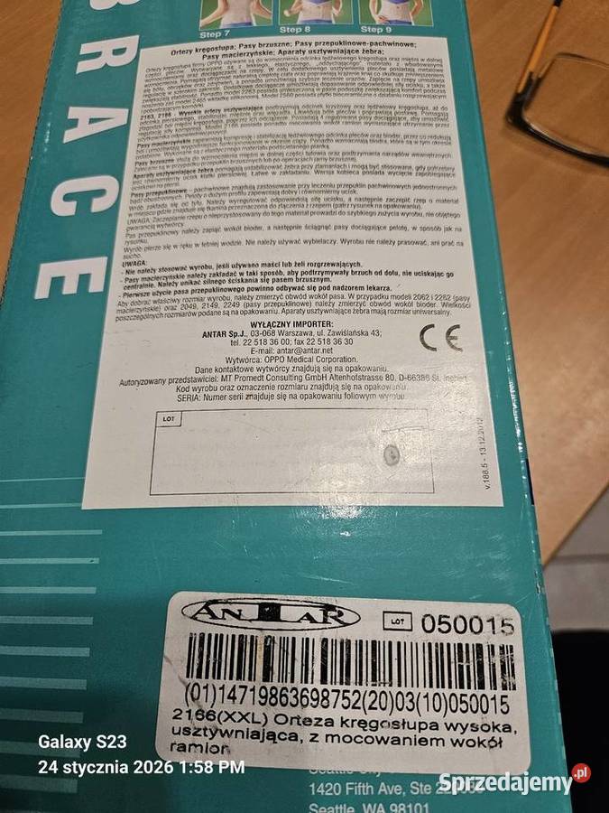 Orteza kręgosłupa sprzedam