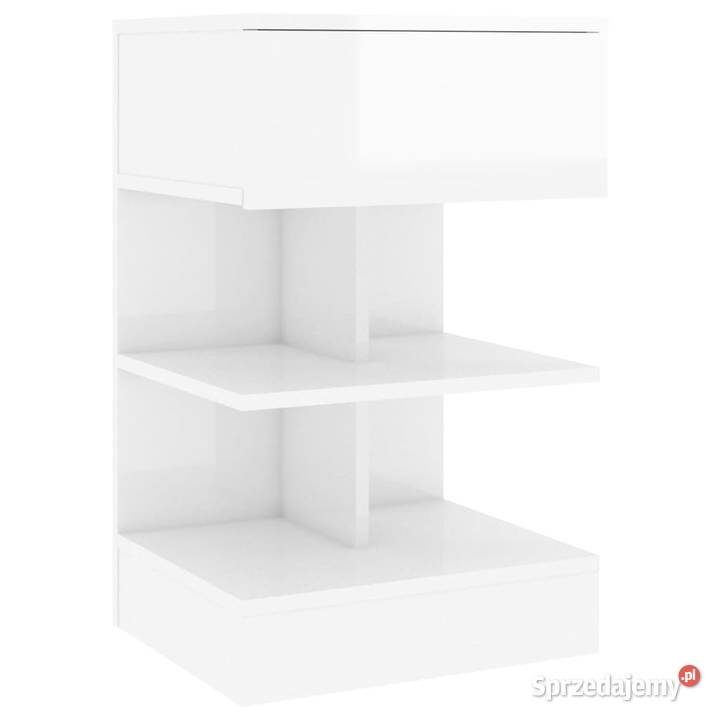 Szafki nocne 2 wysoki połysk białe 40x35x65 mazowieckie Warszawa