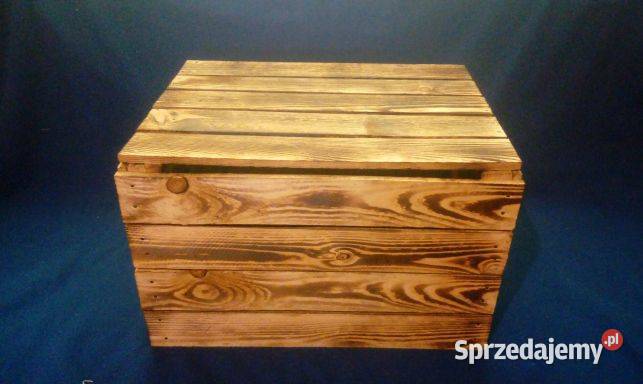 Skrzynka drewniana NUMER2 opalana szlifowana 40cm