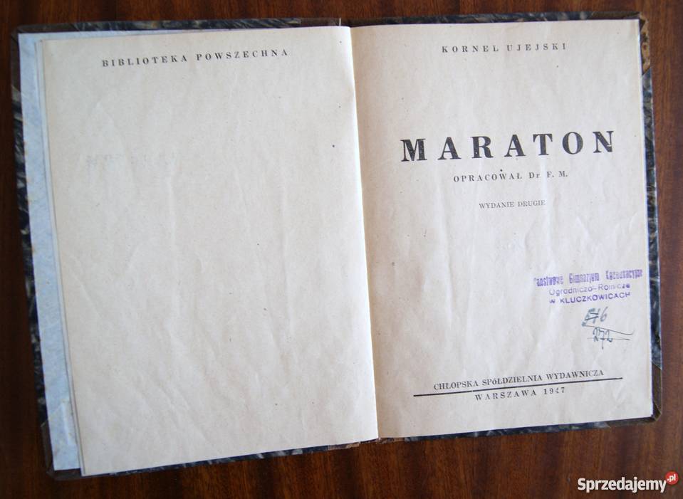 Kornel Ujejski Maraton 1947 lubelskie Parczew sprzedam