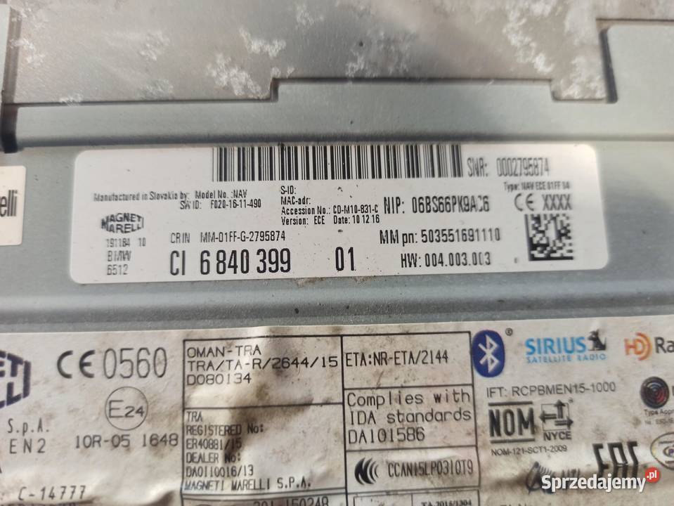 BMW 6840399 F20 RADIO NAWIGACJA CZYTNIK GPS osobowe Wyposażenie wnętrza sprzedam