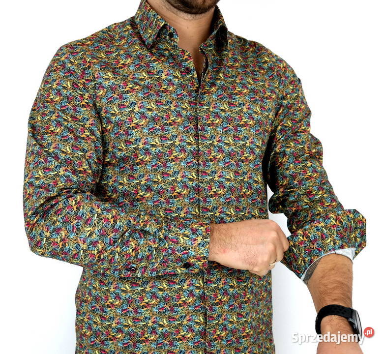 GIOVANNI PERA Koszula męska pieczątki VISA różne Rozmiar XL Ostrów Wielkopolski