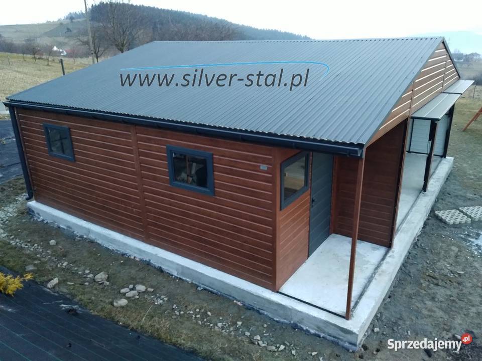 Garaż blaszany drewnopodobny z wnęką 8x6 8x5 8x7 łódzkie