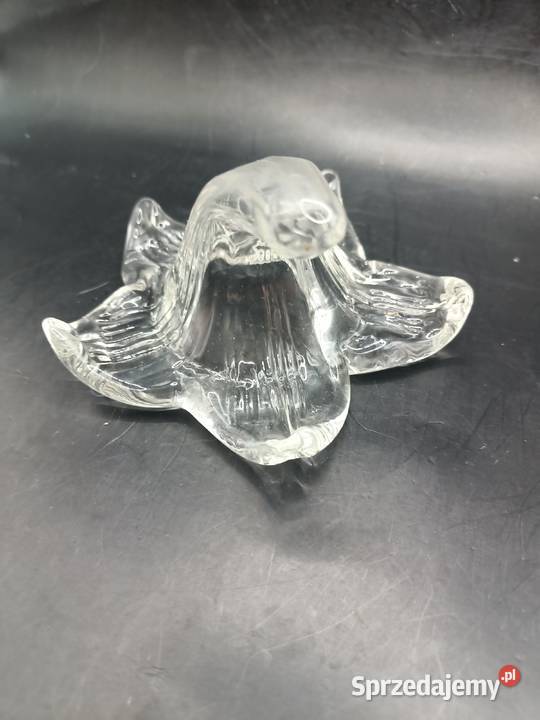 Szkło przycisk do papieru przezroczysta lilia Zamość