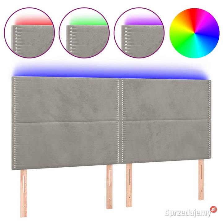 Zagłówek do łóżka z LED jasnoszary 160x5x118128 Warszawa