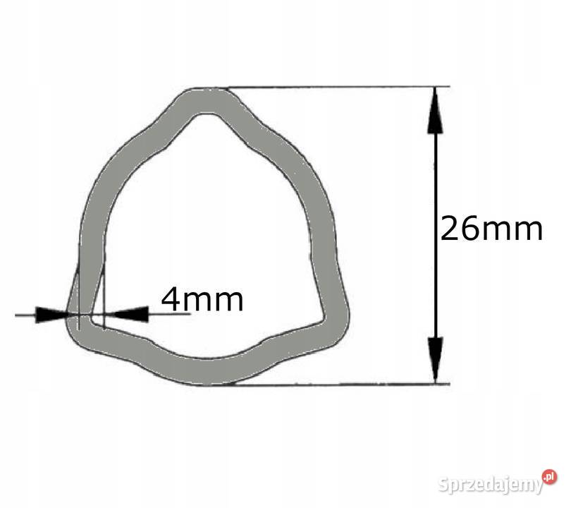 Rura wału WOM profilowana trójkąt 26x4mm 1m Kamionna