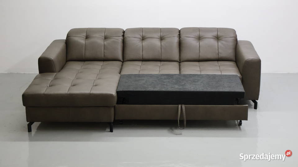 TOG Narożnik z funkcją spania skóra naturalna 174cm Poznań