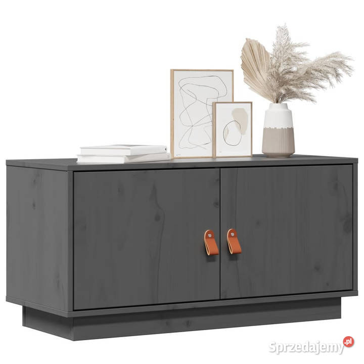 Szafka pod TV szara 80x34x40 lite drewno sosnowe