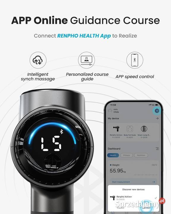 RENPHO pistolet do masażu z Bluetooth śląskie Jaworzno
