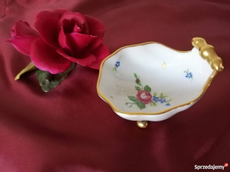Czerwona róża porcelana Capodimonte Gorlice