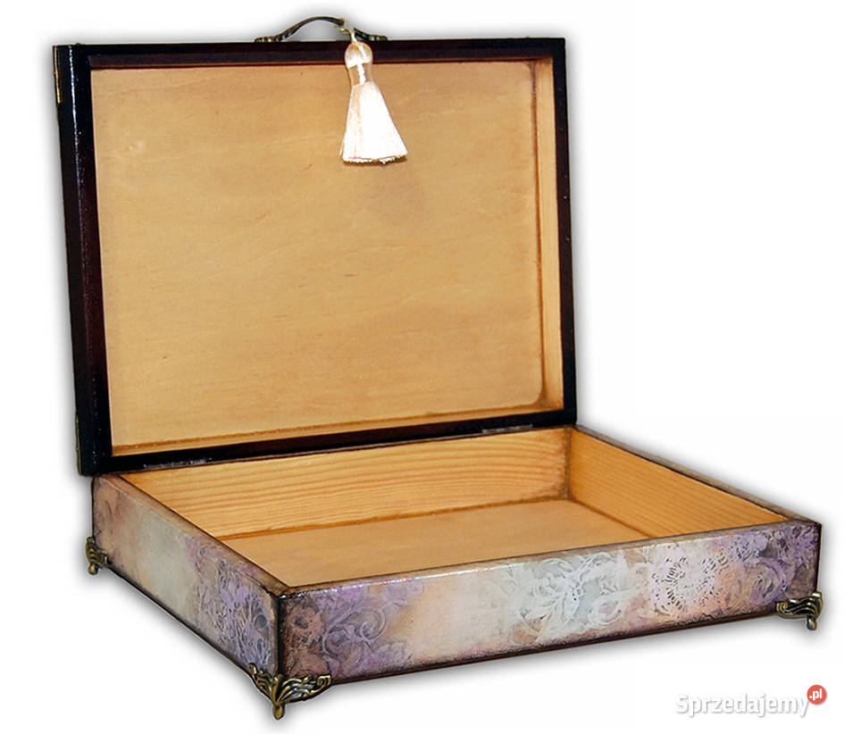 SZKATUŁKA drewniane pudełko LAVENDER GIRL 27x20 Bydgoszcz