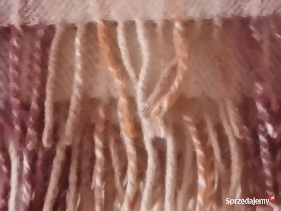 Wełniany miękki koc narzuta w kratę 210 x 160 Sosnowiec