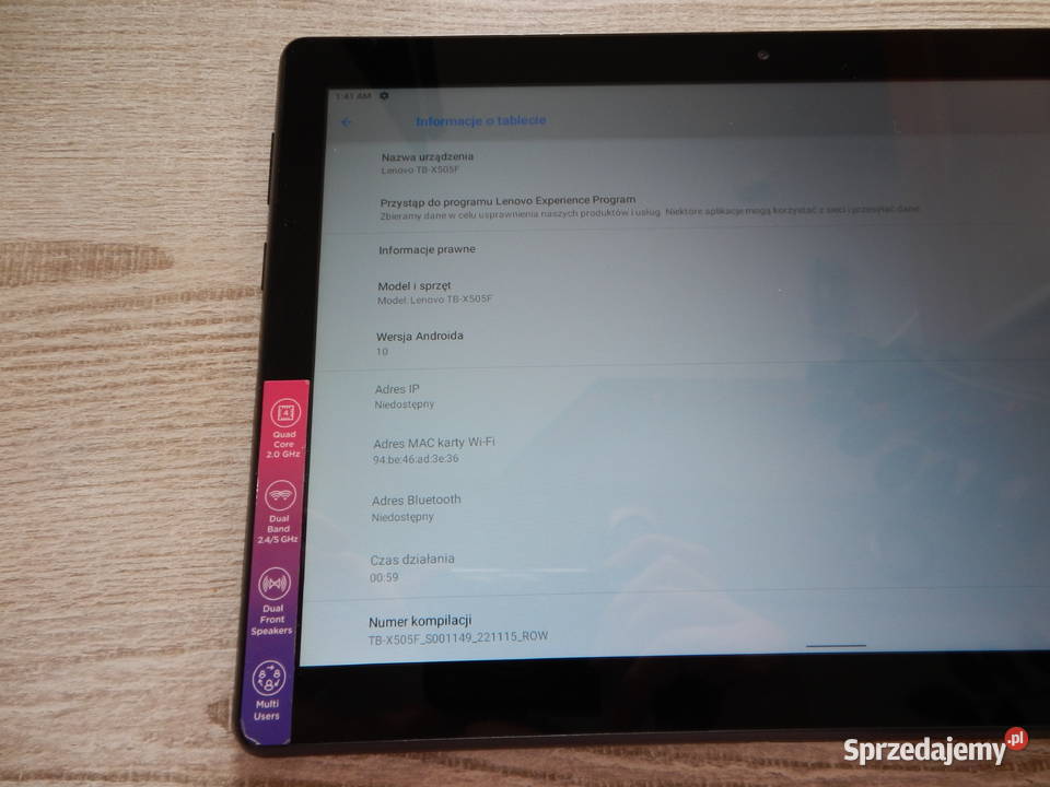 Tablet Lenovo TBX505F 232GB Leżajsk