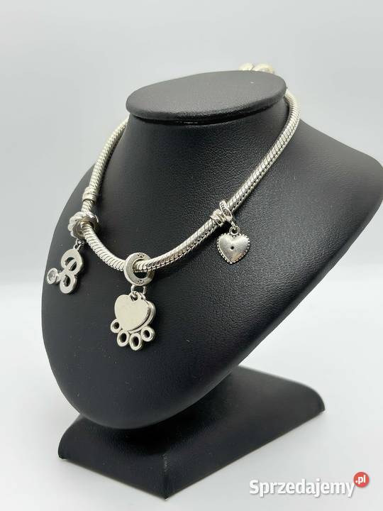 Srebrna Bransoletka z charmsami pr 925 1953g Zegarki i Biżuteria Elbląg