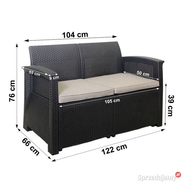 Zestaw mebli ogrodowych komplet technorattan Poznań