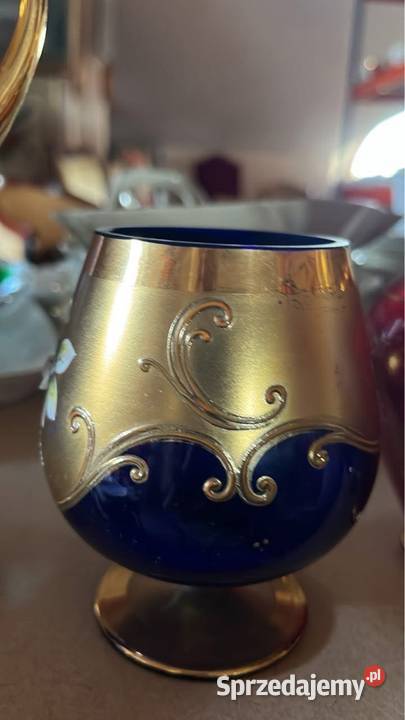 Kieliszek Bohemia Kobaltowe szkło Ręcznie Gdańsk