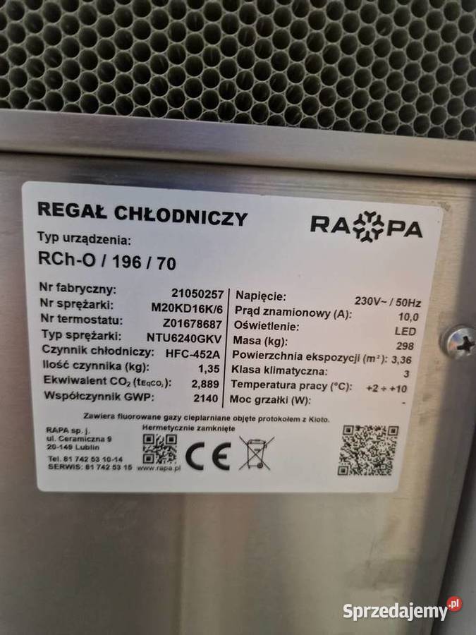 Regał chłodnicy RChO 19670 RAPA Mława