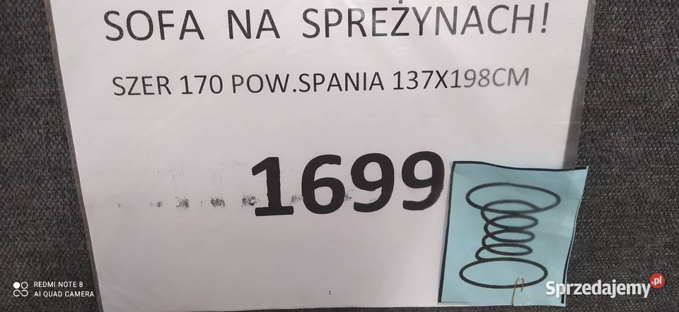 SOFA NA SPRĘŻYNACH DUŻA POWIERZCHNIA SPANIA Toruń
