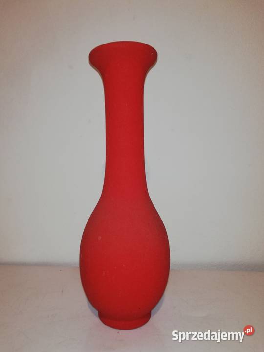 Wazonik czerwony z epoki PRLkolorowe Warszawa