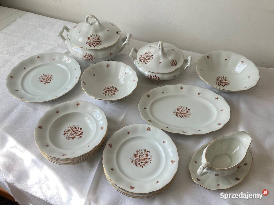 Piękny zestaw serwis obiadowy Karolina porcelana Nisko sprzedam