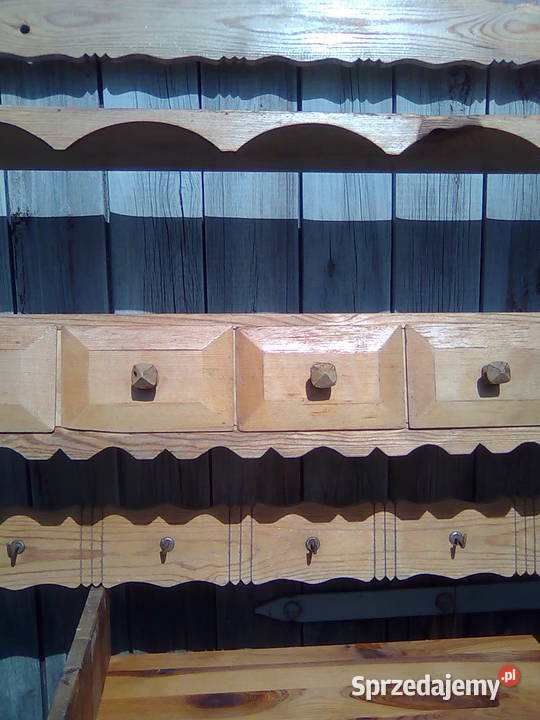Drewnia regał, szafka kuchenna z szufladkami, rezerwacja
