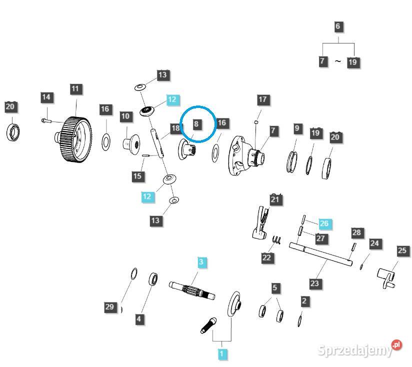 Zębatka dyferencjału TRG310 LS Tractor 40197000 Skrzynia biegów podkarpackie Tajęcina