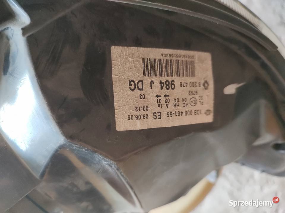 Reflektor lewy przód Renault Clio II ph3 Valeo Lampy przednie Łuków