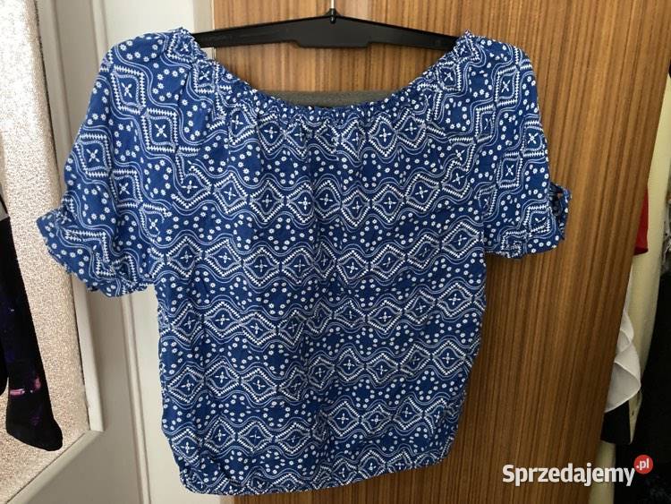 Błękitna bluzka crop top HM S dziewczęca