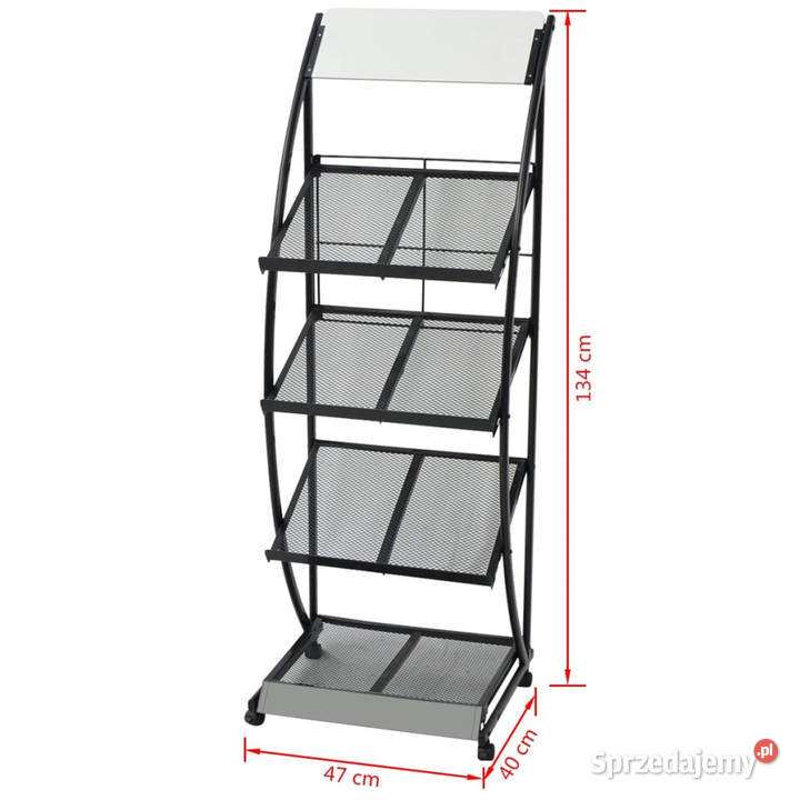 Stojak na gazetyczasopisma 47x40x134 czarny i mazowieckie Warszawa sprzedam