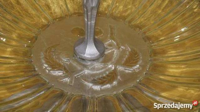Piękna szklana patera na owoce z aluminiową przezroczysty Inowrocław