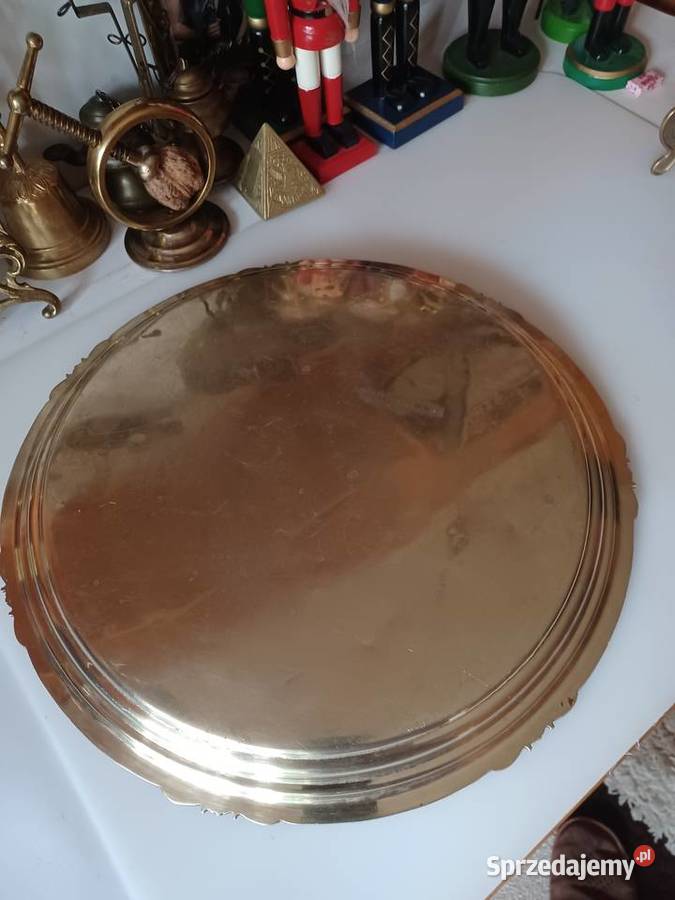 Duża masywna taca mosiężna wielkopolskie Poznań