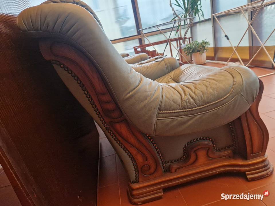 Kanapa skórzana plus dwa fotele elektrycznie Ciechocinek