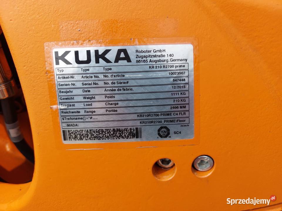 Robot KUKA KR210 QUANTEC KRC4 2015r FANUC ABB Gorzów Wielkopolski sprzedam