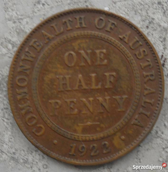 AUSTRALIAONE HALF PENNY1922 r GEORGIVS V Numizmatyka Legionowo