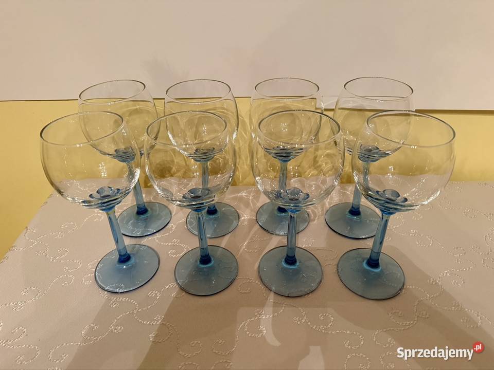 Kieliszki Pucharki Retro Art Deco 300ml Zestaw 8 niebieski Kieliszki i pucharki Czerwionka-Leszczyny