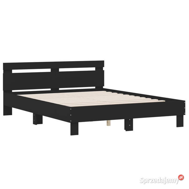 Rama łóżka z wezgłowiem czarna 140x190 WM3207435