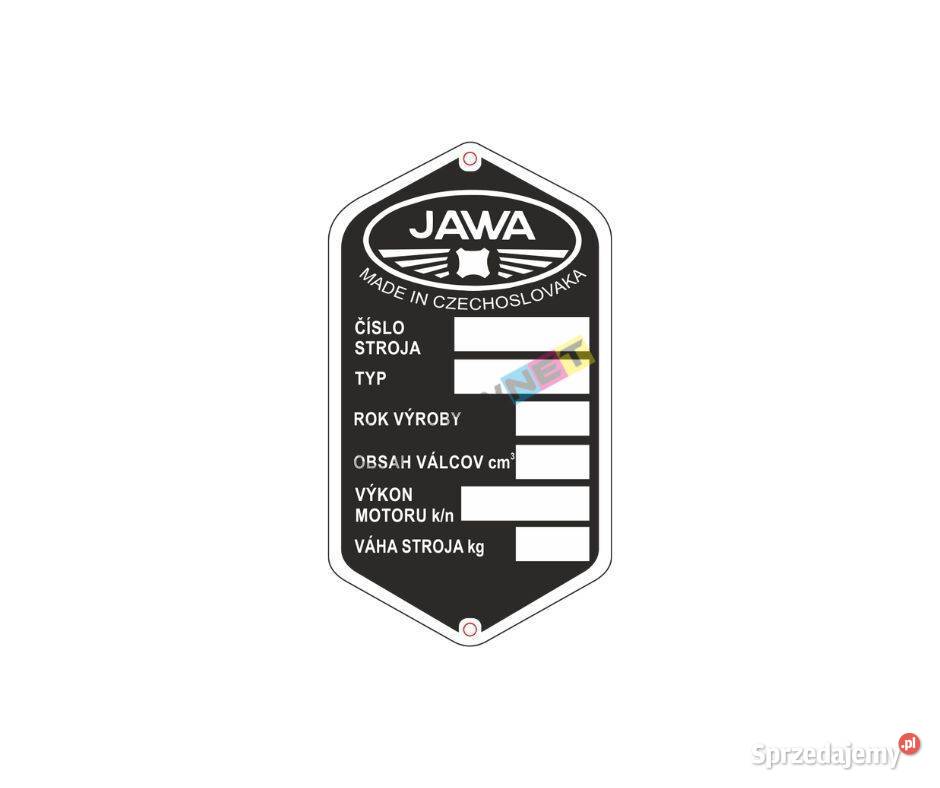 Tabliczka znamionowa motocykl Jawa