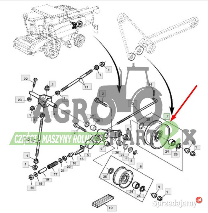 AXE41595 AZ53024 KOŁO PASOWE LUŹNE JD Wichrów
