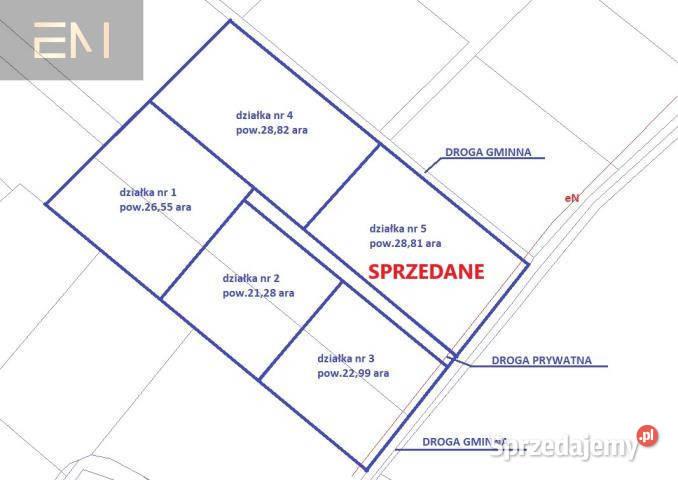 sprzedaży działki 2159m2 Gbiska telefon sprzedam