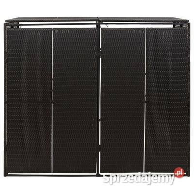 vidaXL Osłona na 2 kosze na śmieci czarna Warszawa