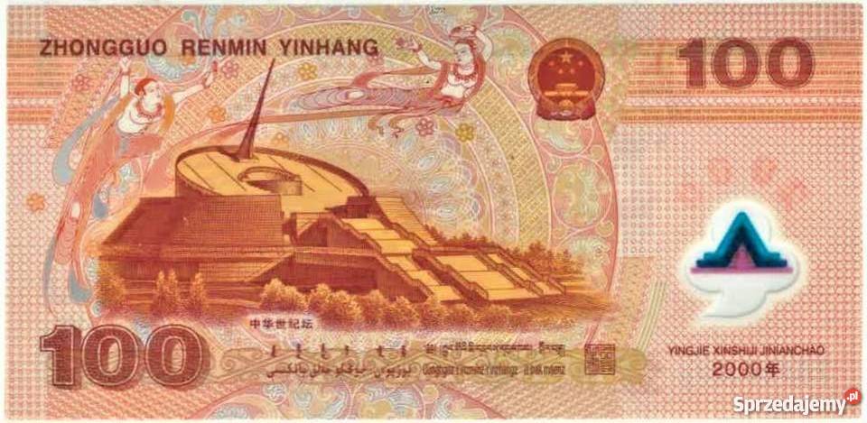 CHINY 2000 SMOKA 100 YUAN UNC Człuchów sprzedam