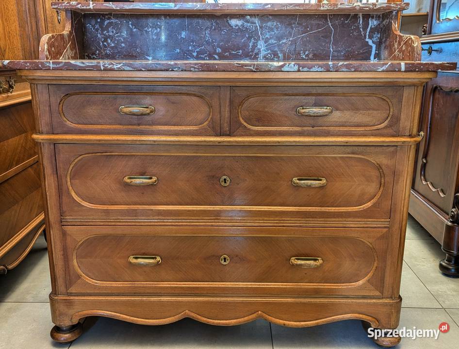 Komoda dębowa z marmuremsklep Dąbrowa Górnicza