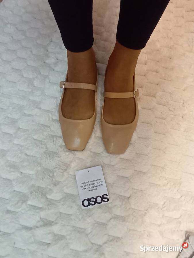 39 ASOS Design Beżowe baleriny wieczorowe z Kraków