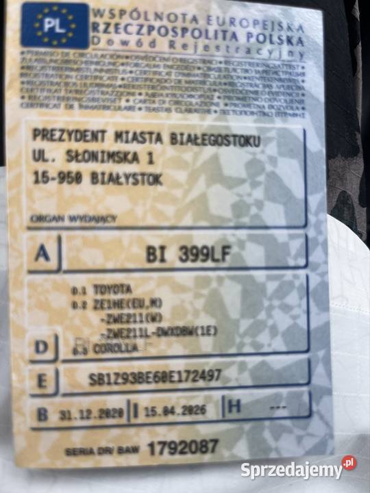 Corolla hybrid 18 Zarejestrowany w Polsce Samochody osobowe podlaskie Białystok