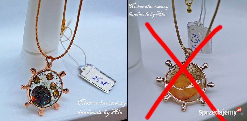 Biżuteria z żywicy wisiorek naszyjnik