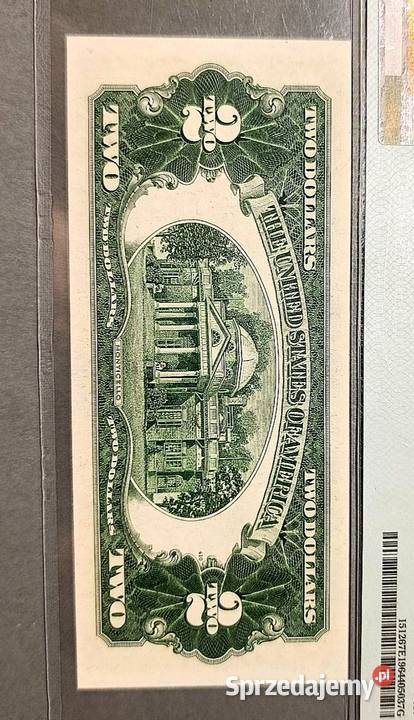 USA 2 Dolary 1953 r NOTA PMG 67 EPQ Węgorzewo sprzedam
