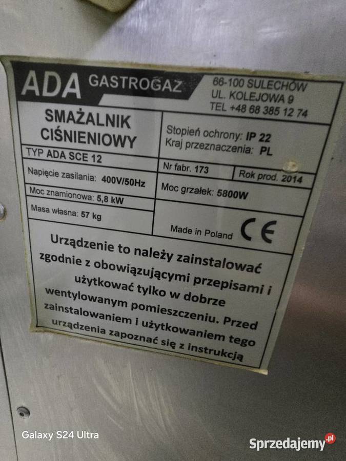 Smażalnik Ciśnieniowy ADA SCE 12 Kraków