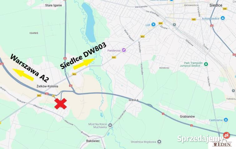 Grunt 899m2 ŻelkówKolonia Dębowa 899m2 Żelków-Kolonia