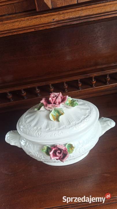 Waza z różami wielka Ręcznie zdobiona Wspaniałe pomorskie Gdańsk
